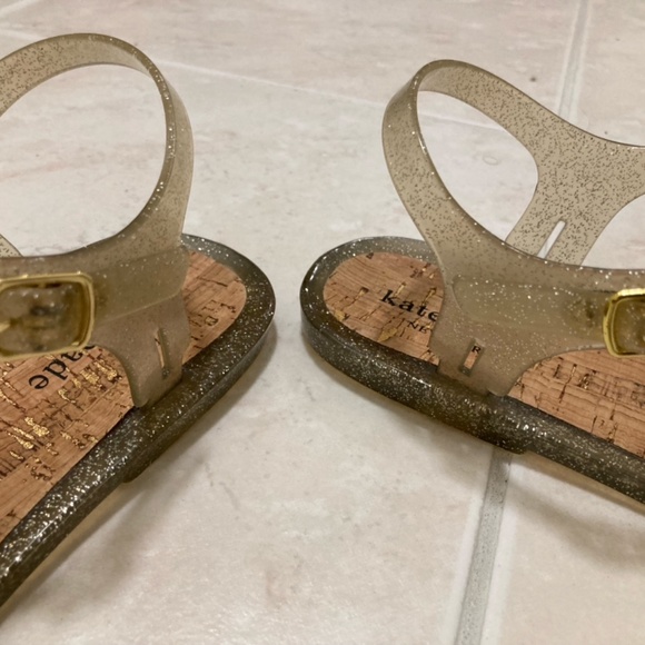 Kate Spade Clear/Gold sparkle jelly sandals Size 10 - Picture 7 of 8